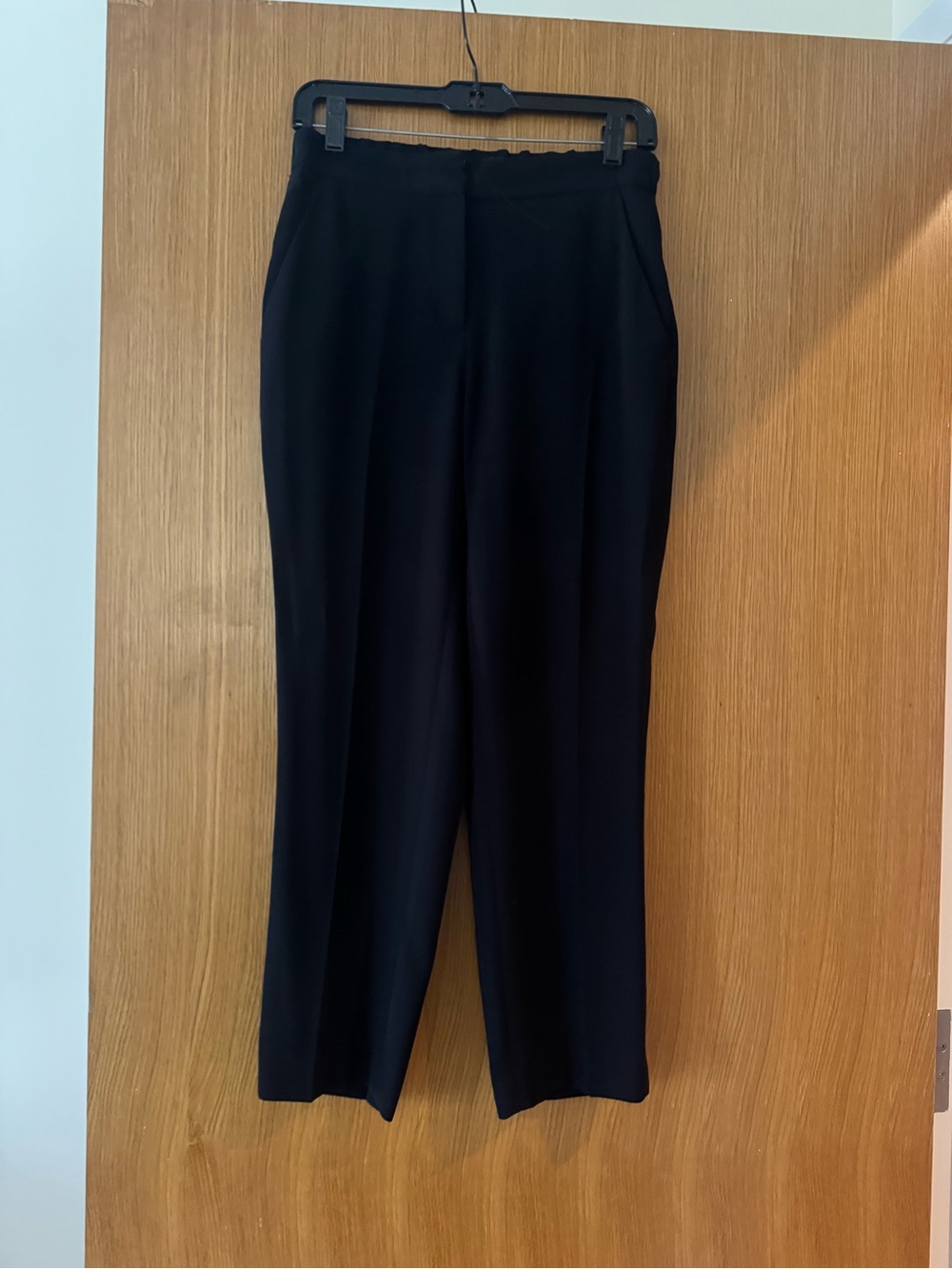 J. Crew Black Straight Leg Pants Elastic Waist
